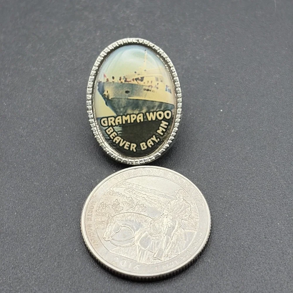 Grampa Woo Beaver Bay Minnesota Lapel Hat‎ Pin